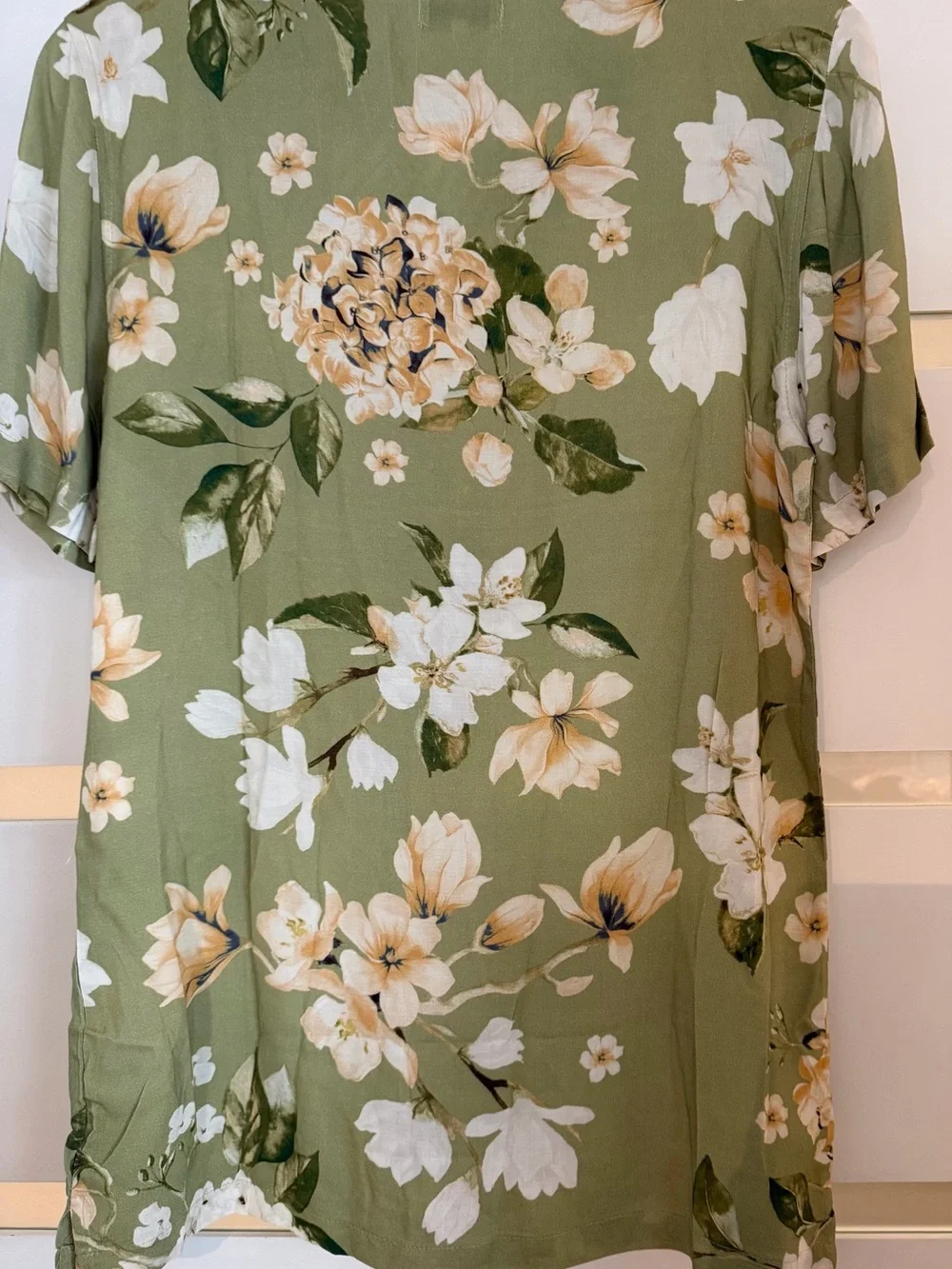 WeWoreWhat Olive Green Floral Button-Up Blouse - Picture 2 of 3